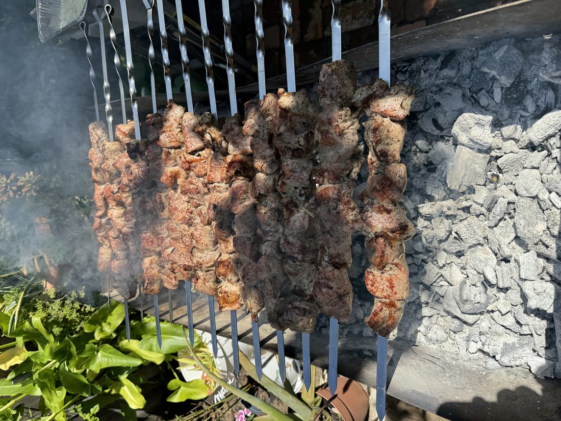 Skewers over the coals