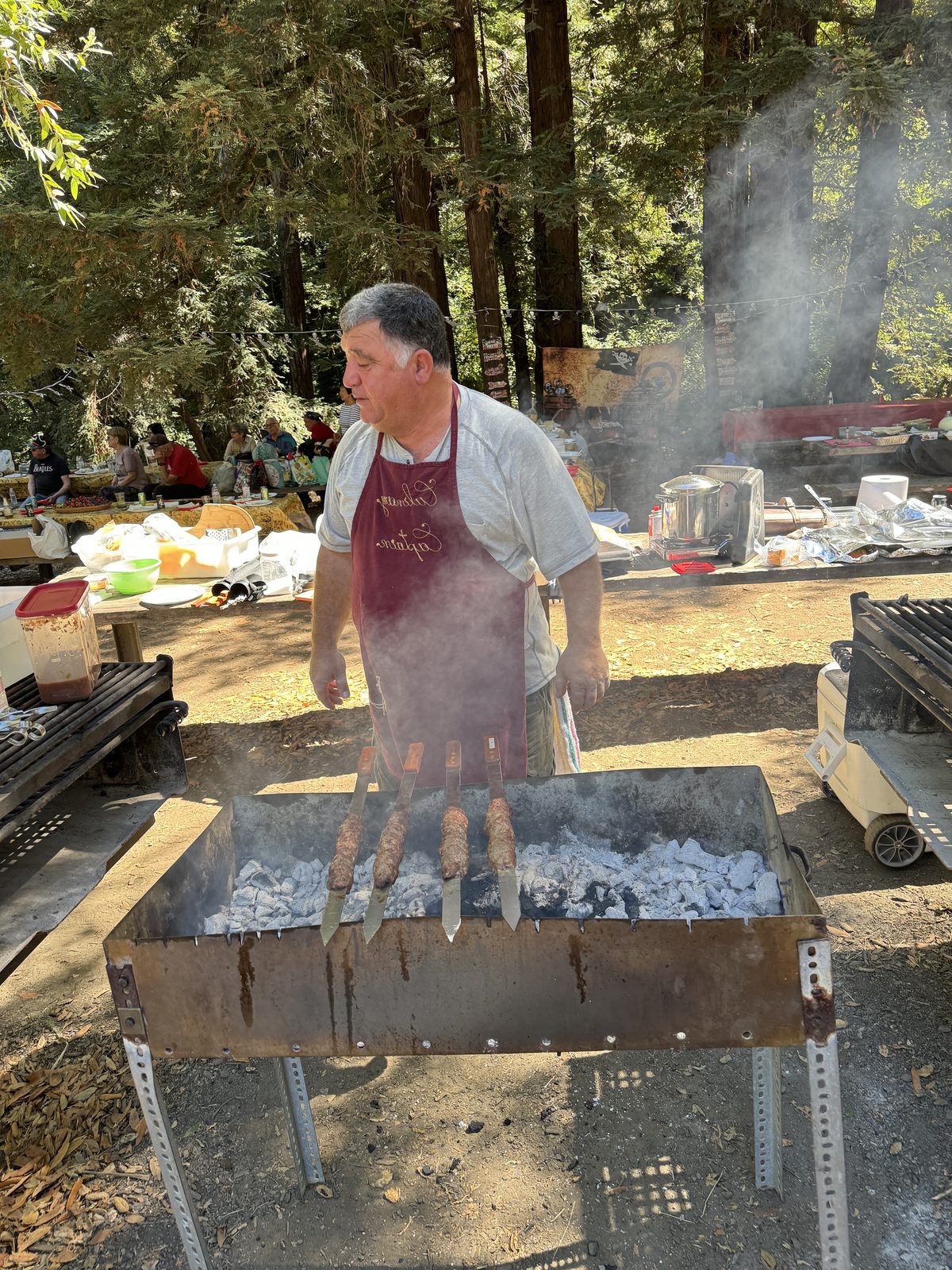 Cooking over coals
